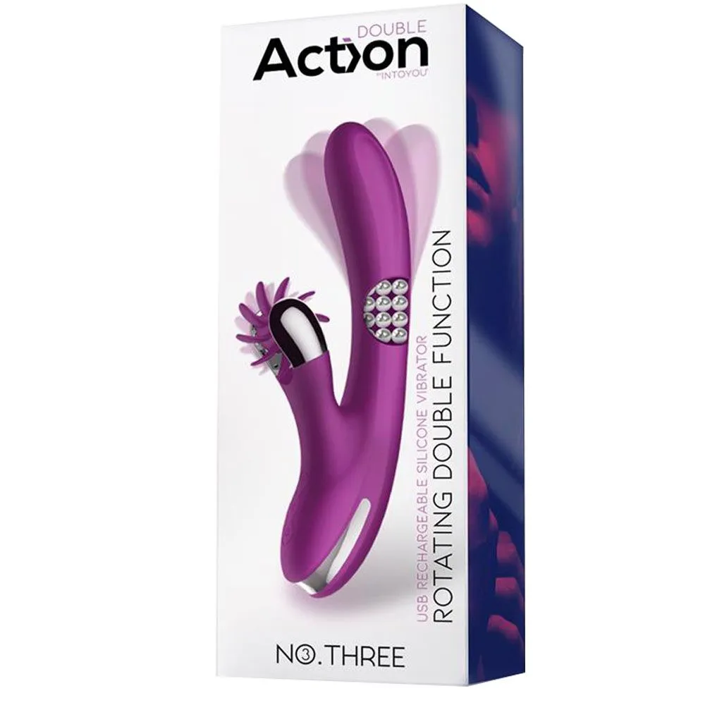 Вибратор-кролик Action No.Three Rotating Double Function 2.0, 24 см (фиолетовый)