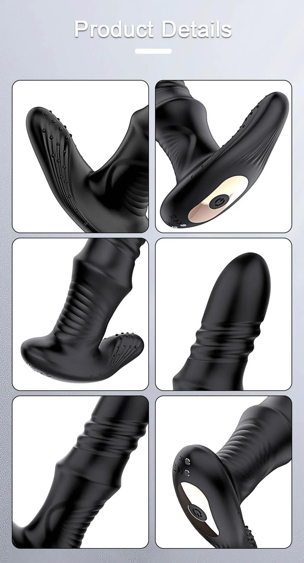 Power Escorts Premium App Function - Stymulator prostaty, Czarny, 12 cm