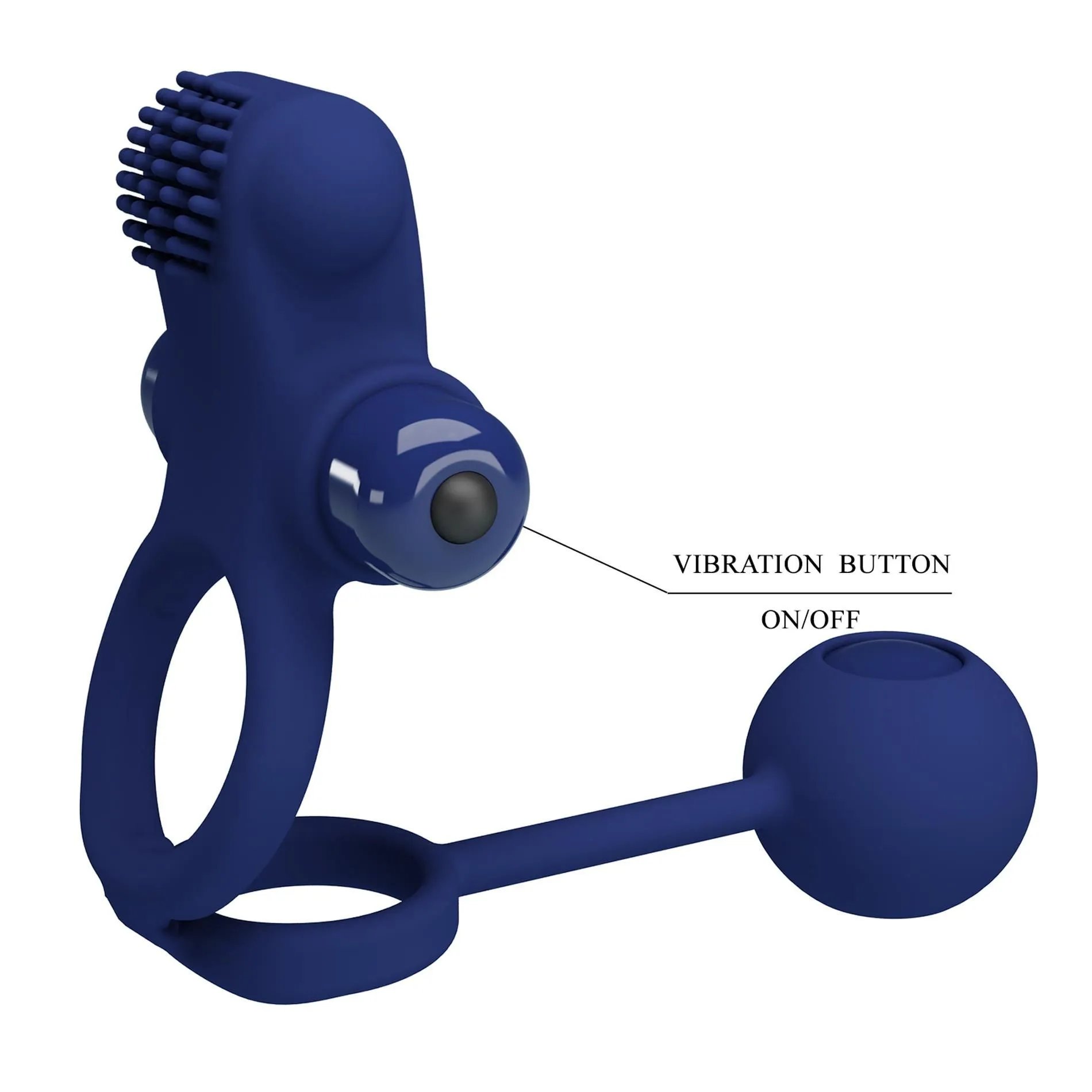 Віброкільце Pretty Love Vibration Penis Sleeve IV, 20,3 см (синій)