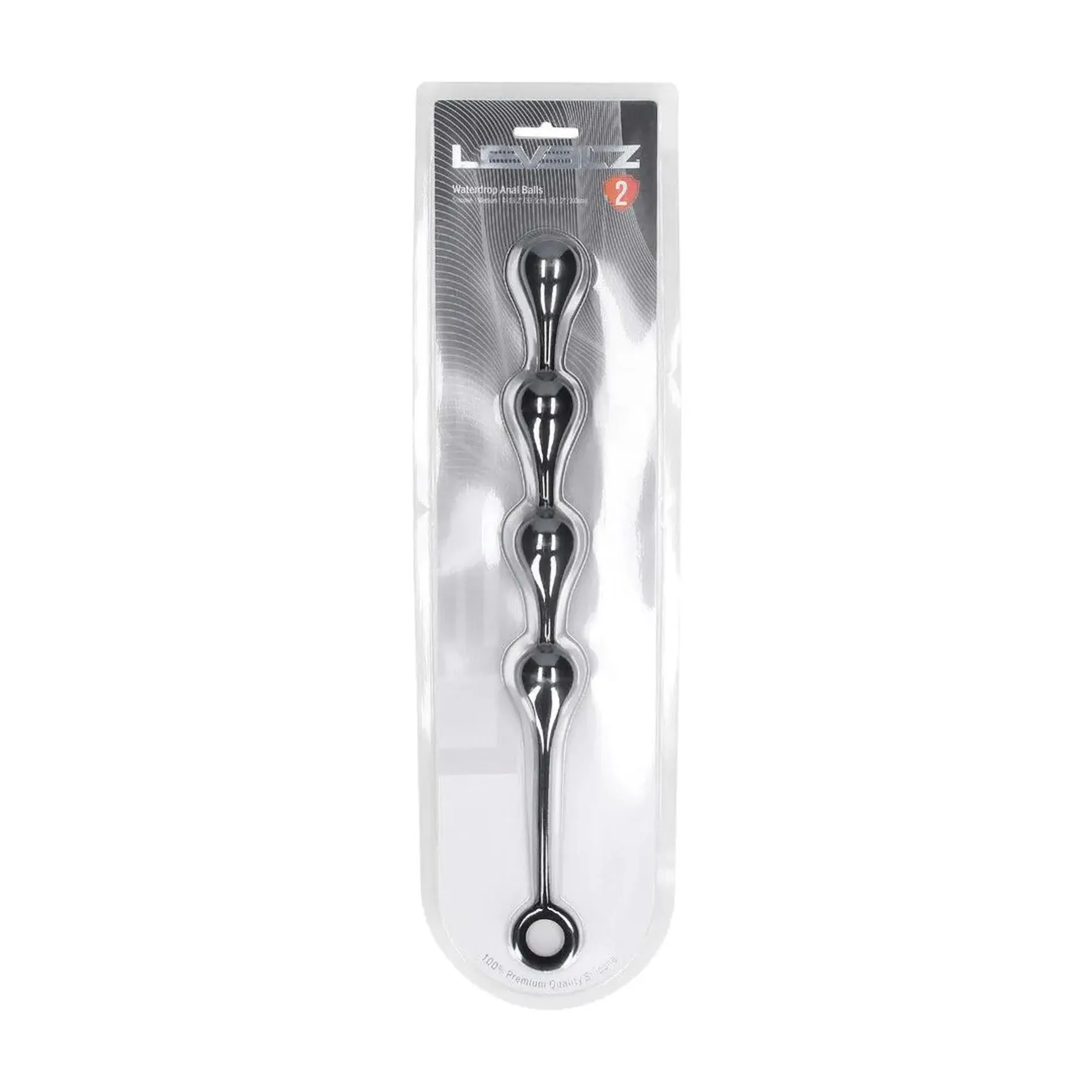 Анальні кульки Levelz by Shots Waterdrop Silicone Anal Balls M, 30 см (чорний)
