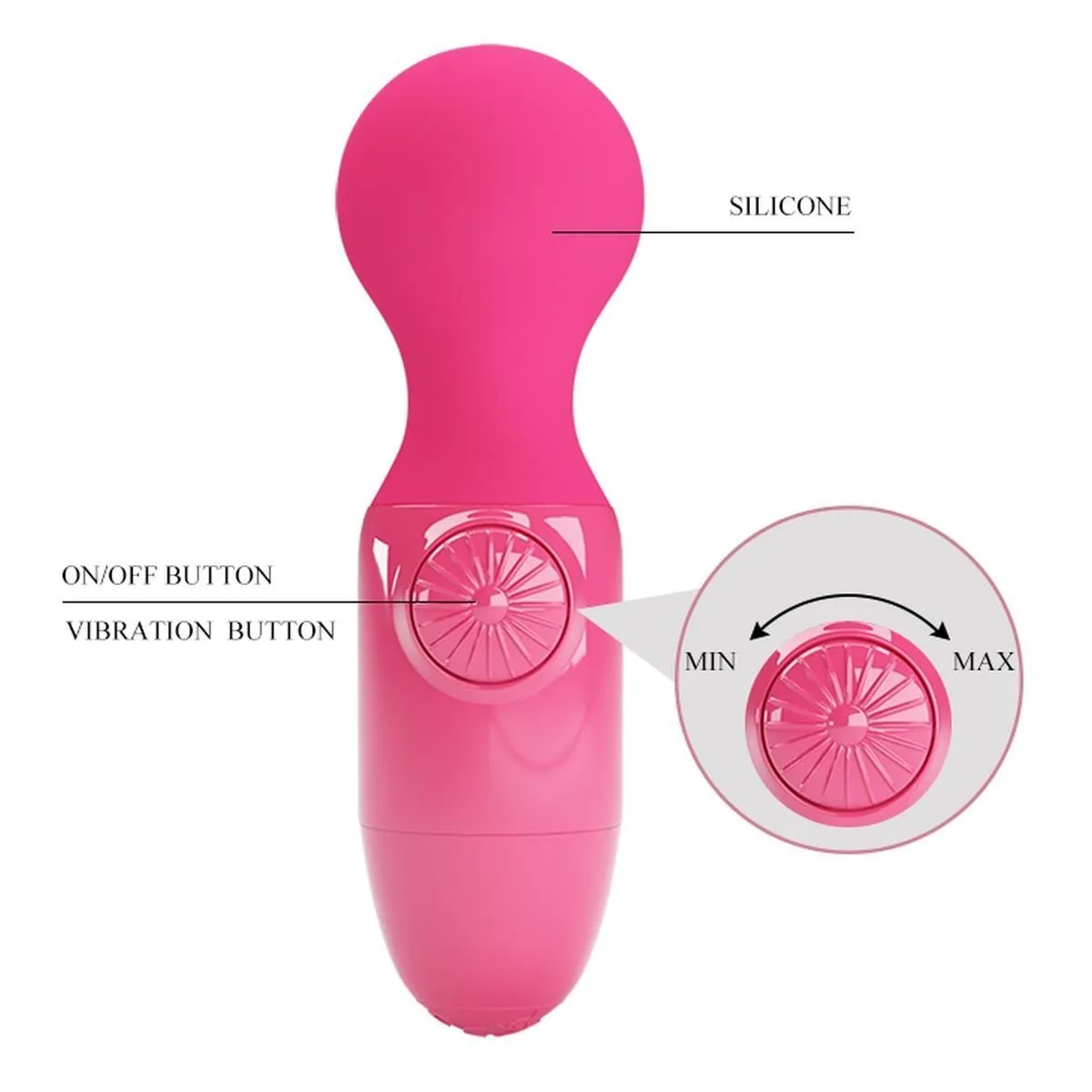 Вібромасажер Pretty Love Mini Stick Little Cute, 12 см (рожевий)