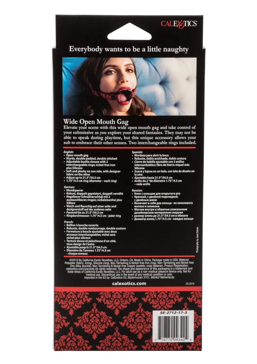 Кляп Calexotics Scandal Wide Open Mouth Gag, 4.5 см (черный)