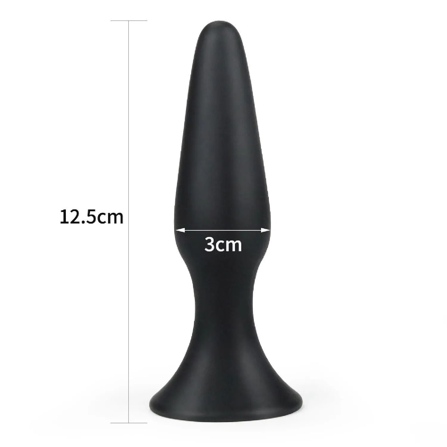 Анальна пробка LoveToy Lure Me Large, 12.5 см (чорний)