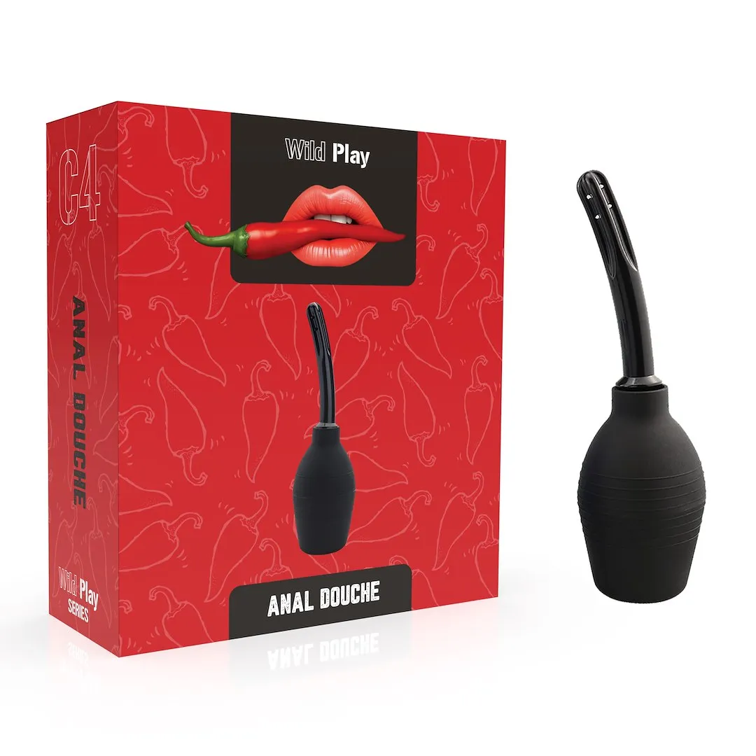 EROSPACE Wild Play C4 - Prysznik analny, Czarny, 25.5 cm, 310 ml
