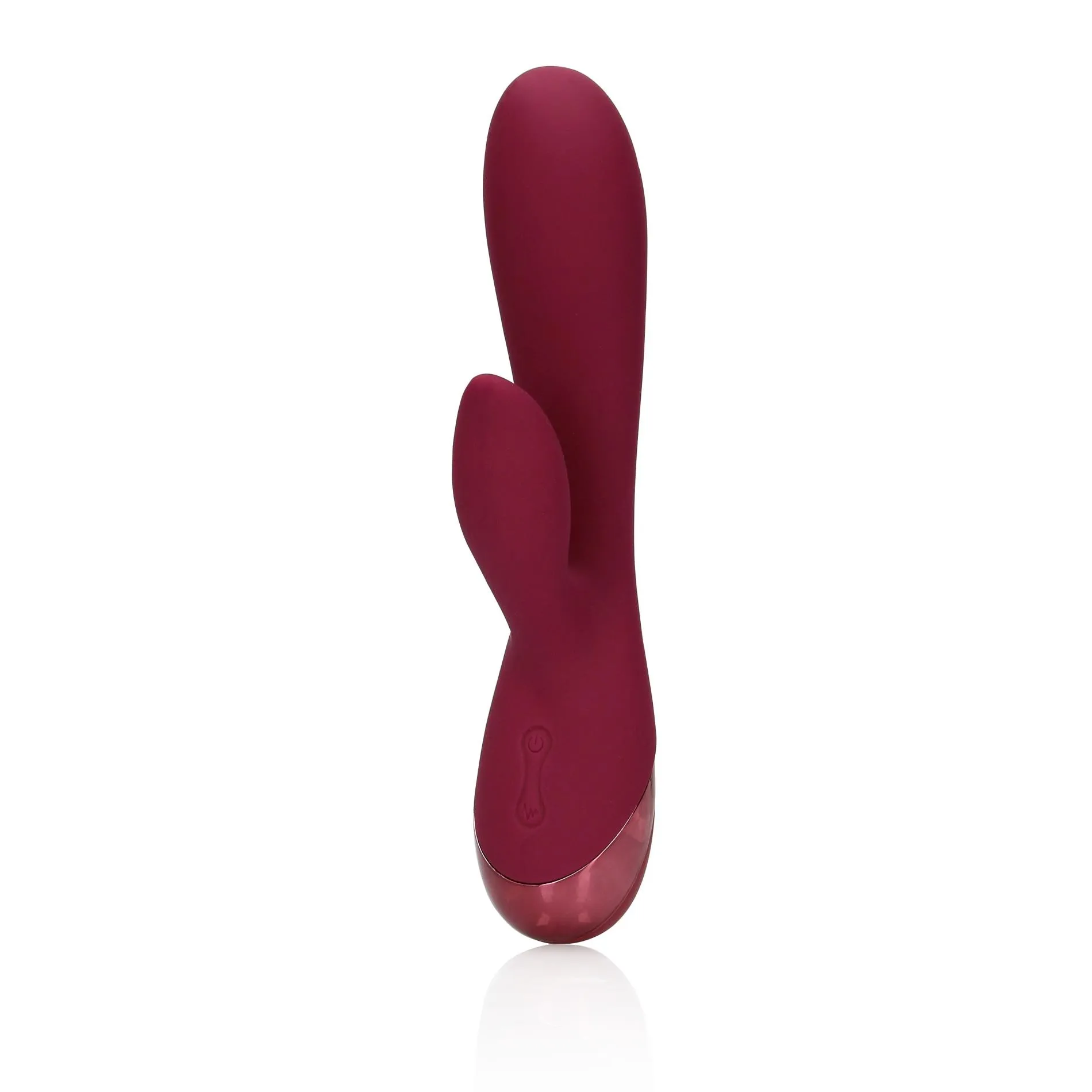 Вібратор-кролик Loveline Smooth Silicone Rabbit, 20 см (вишневий)