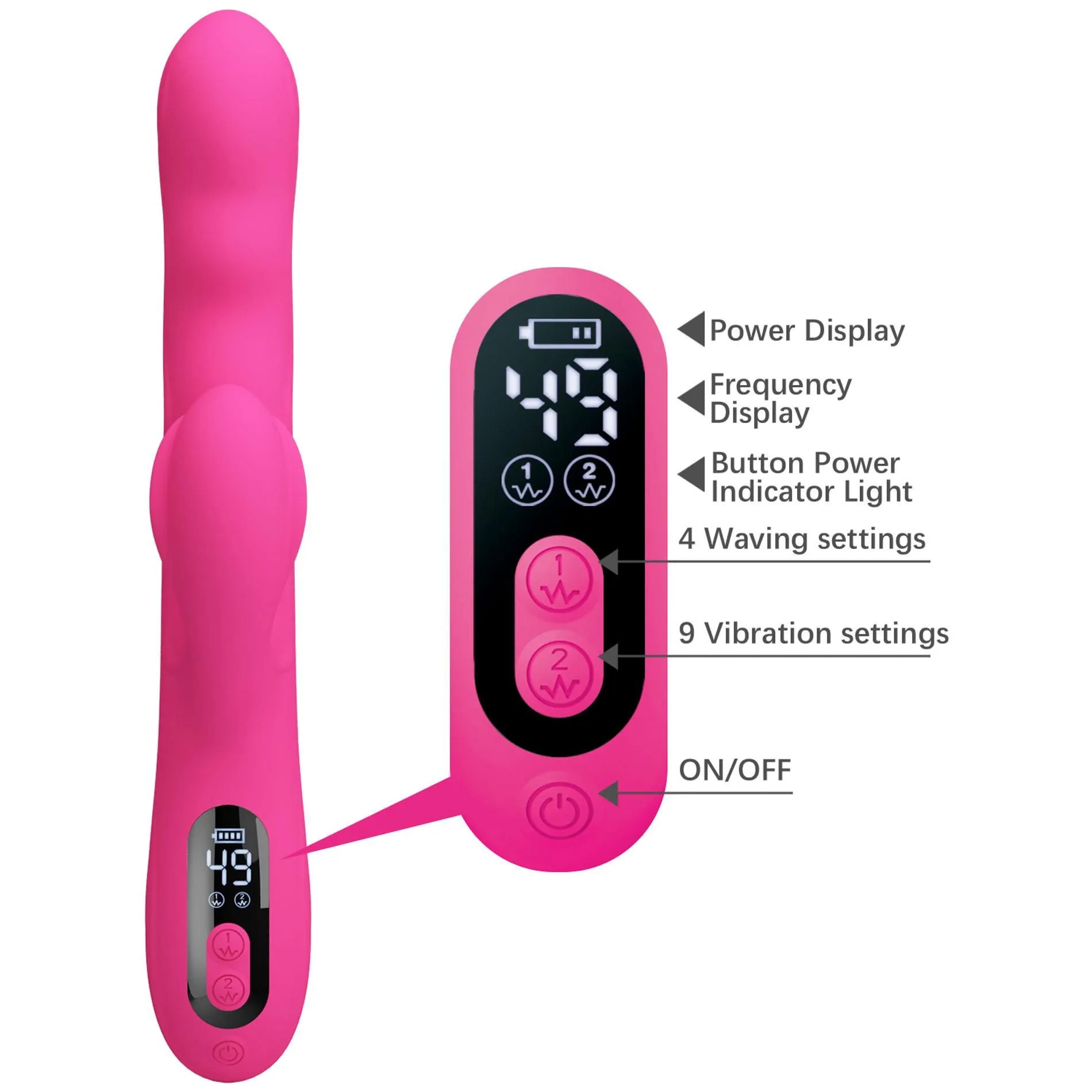 Вібратор-кролик Pretty Love Winters Pink, 25.2 см (рожевий)