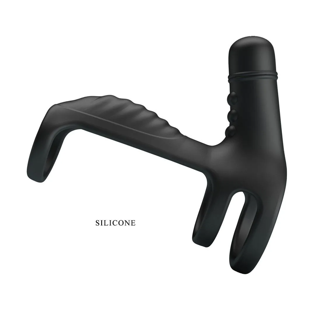 Насадка на пеніс з вібрацією Pretty Love Vibrating Penis Sling, 11,5 см (чорний)