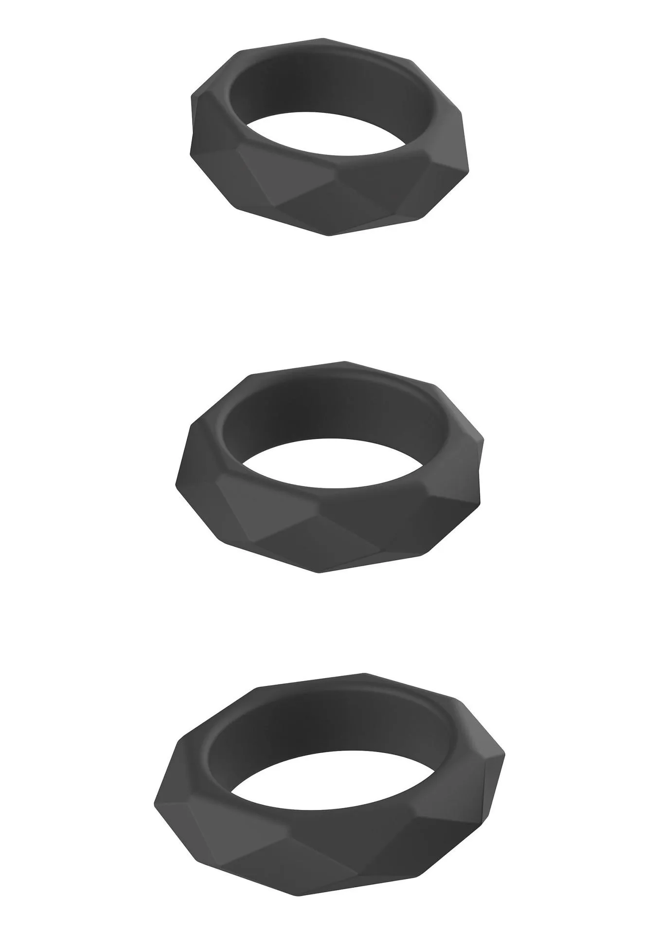 Набір ерекційних кілець Hidden Desire Heavy C-Ring Set, 3 шт (чорний)
