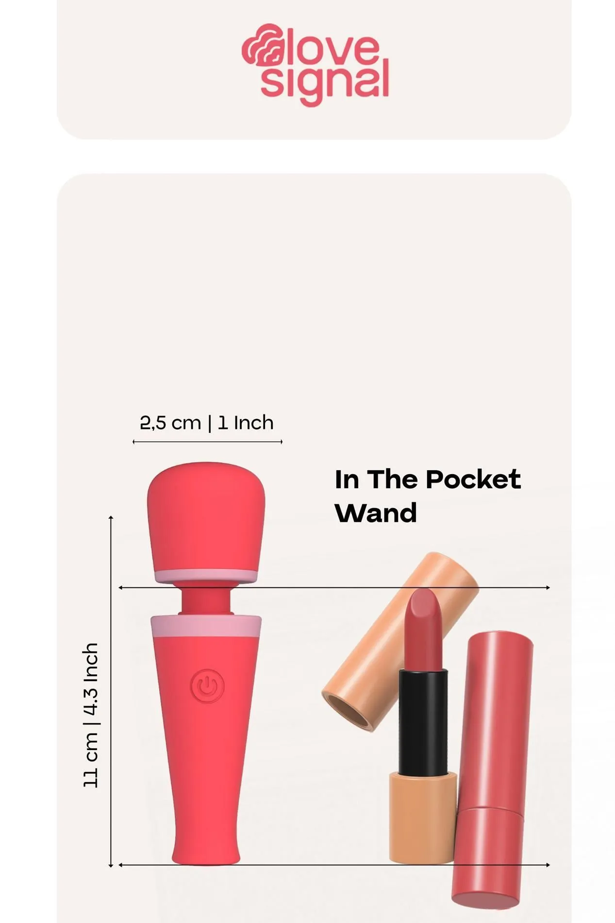 Вибромассажер Dream Toys In The Pocket Wand, 11 см (оранжевый)