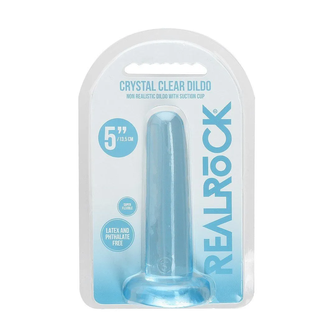 Фалоімітатор Realrock Crystal Clear Dildo 5.3", 13.5 см (блакитний)