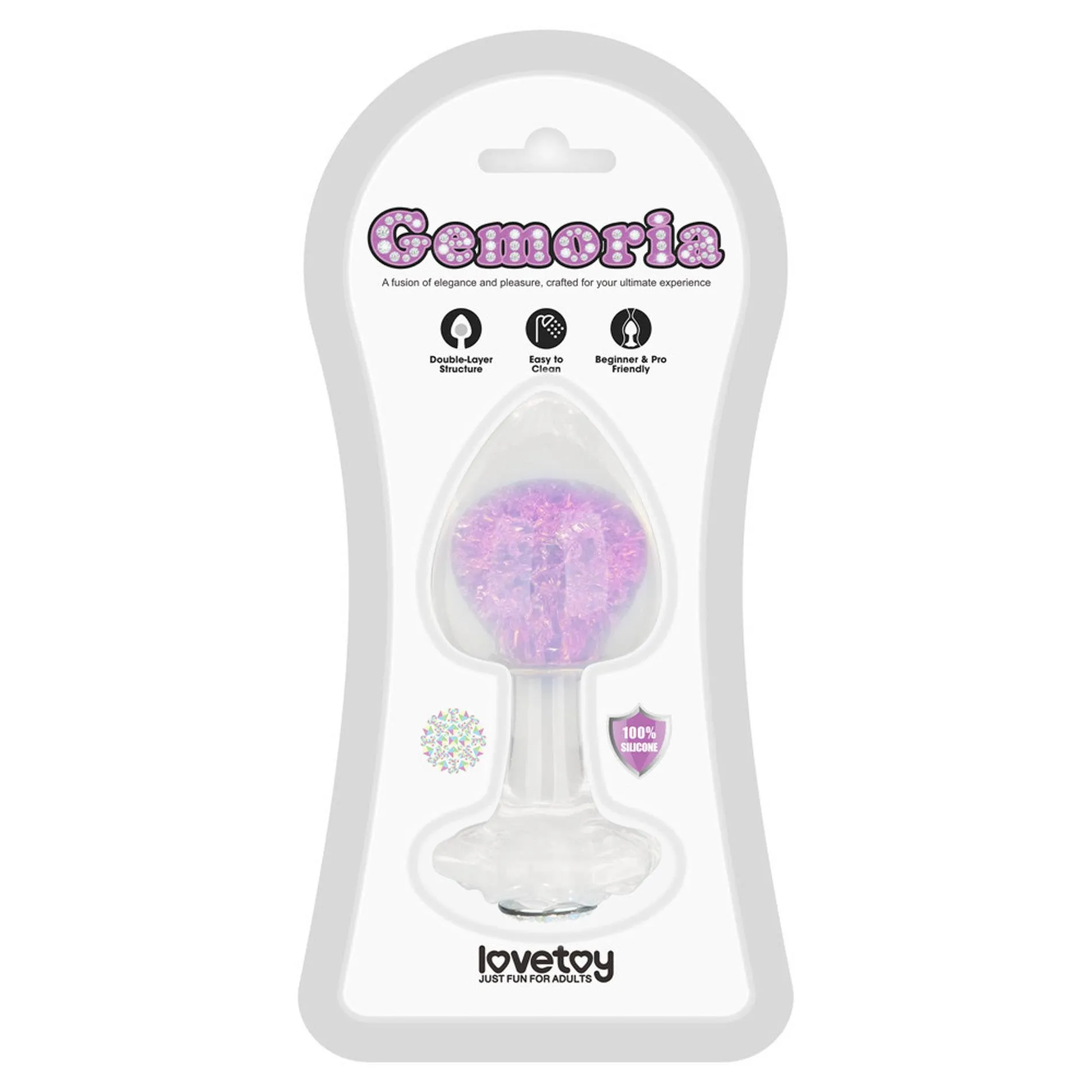 Lovetoy Gemoria - Korek analny, Fioletowy, 11.3 cm