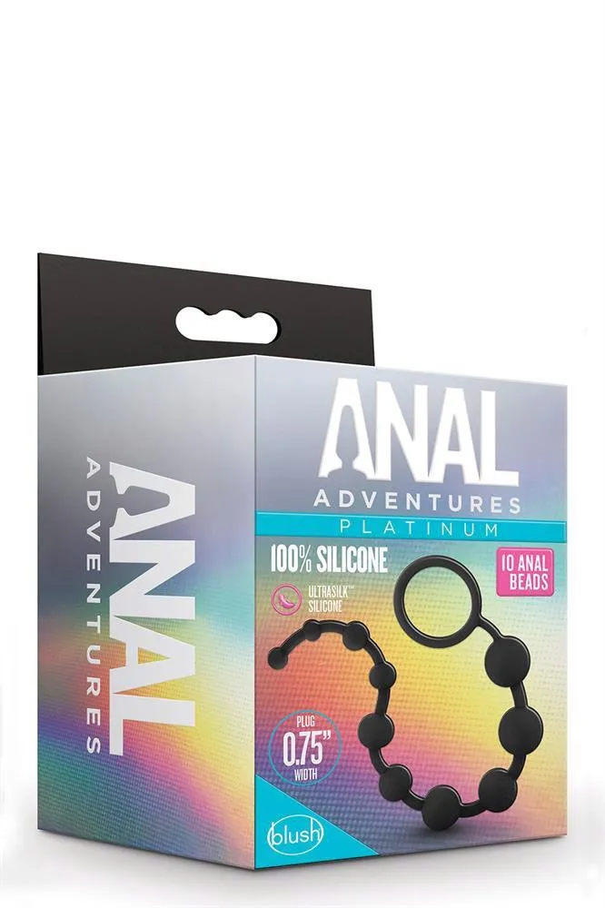 Анальний ланцюжок Anal Adventures Platinum Anal Beads, 31.8 см (чорний)