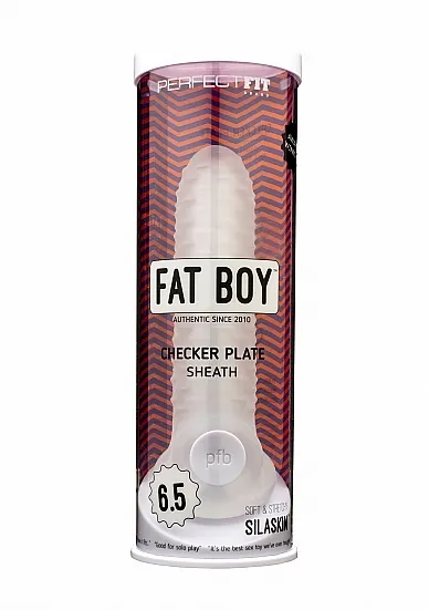 Насадка на пенис Perfect Fit Fat Boy Micro Rib SilaSkin, 19 см (прозрачный)