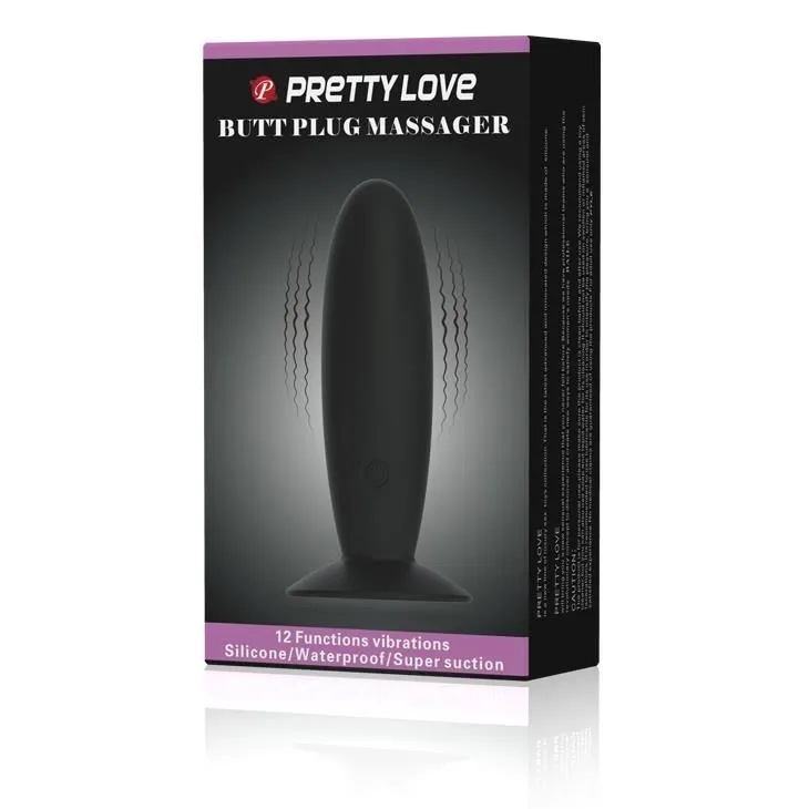 Анальна пробка Pretty Love Butt Plug Massager, 11 см (чорний)