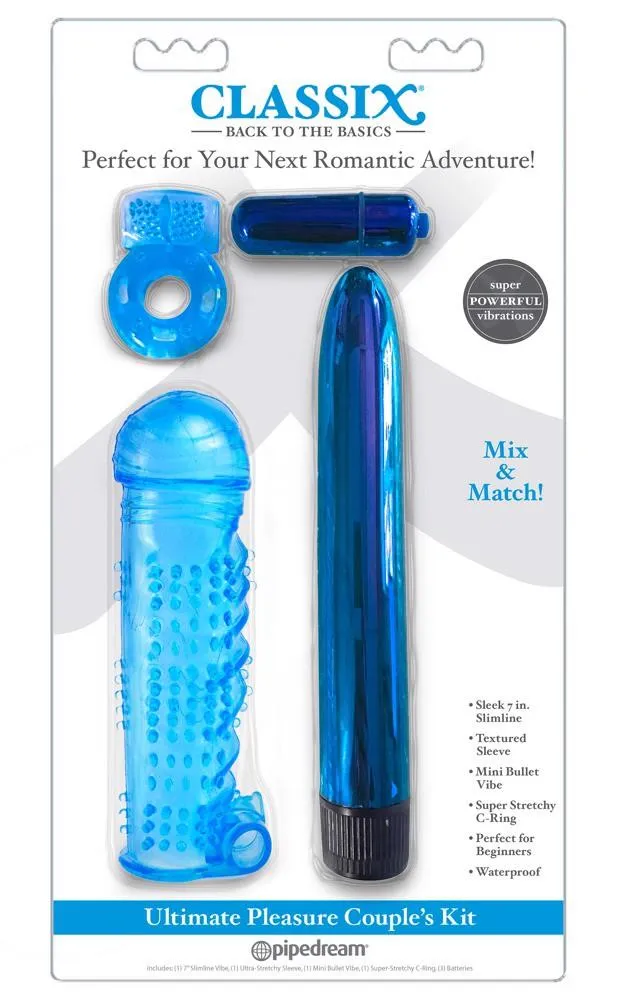 Набор секс-игрушек Classix Ultimate Pleasure Couple’s Kit, 4 шт (синий)