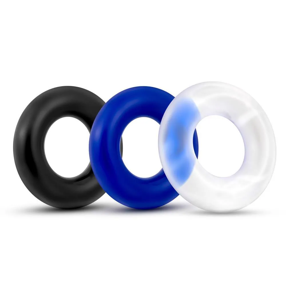 Blush Stay Hard Donut Rings - Zestaw pierścieni erekcyjnych, Multi, 3.3 cm