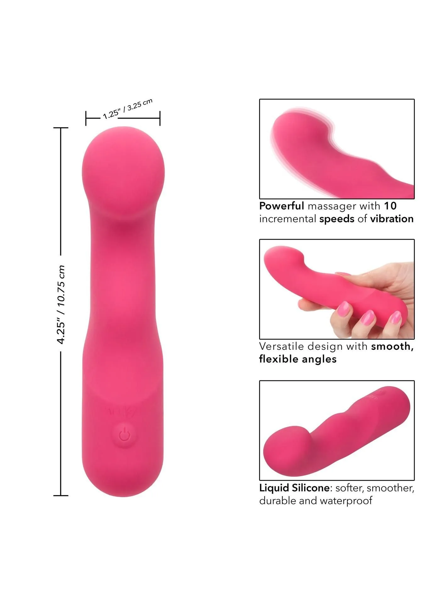 Мини-вибратор Calexotics Pixies Curvy, 10.7 см (розовый)