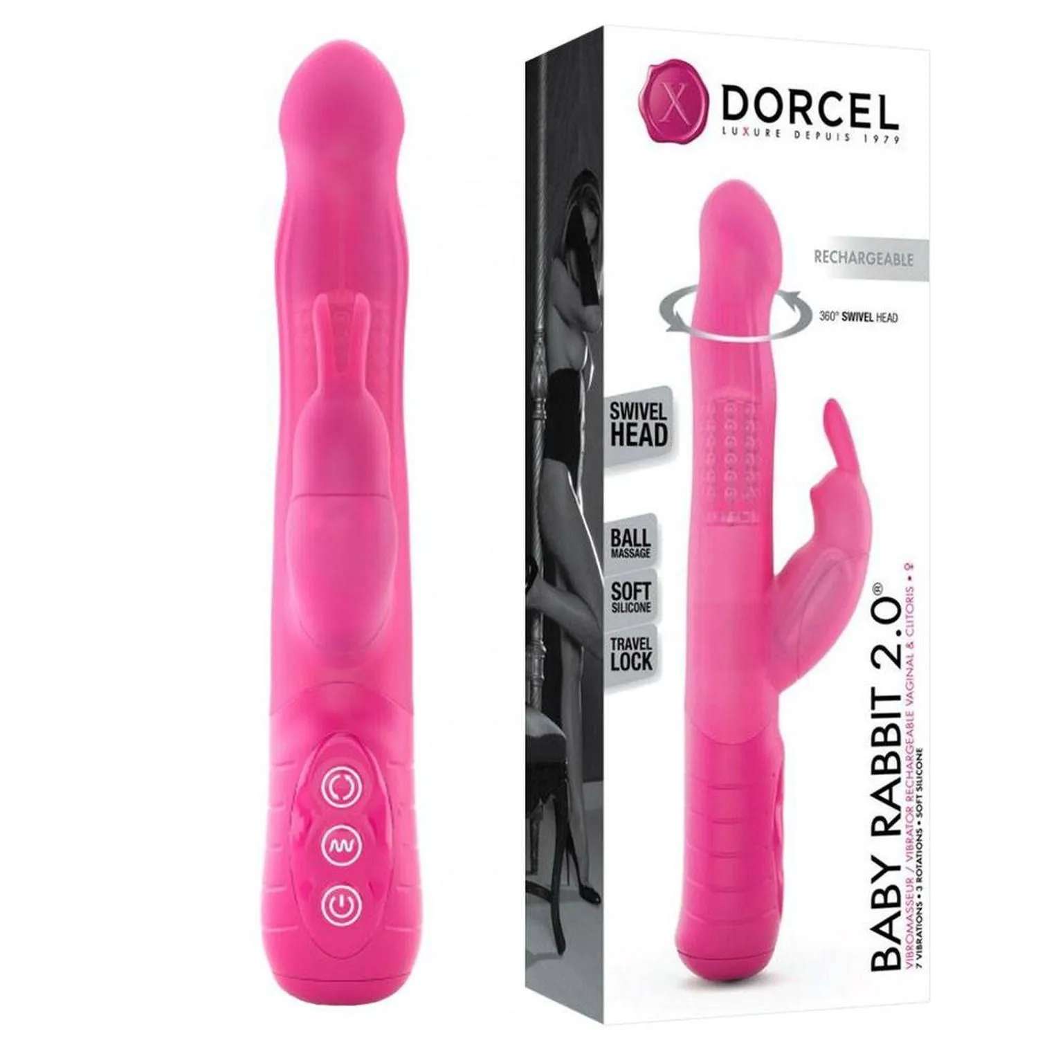 Вібратор-кролик Dorcel Baby, 22 см (рожевий)
