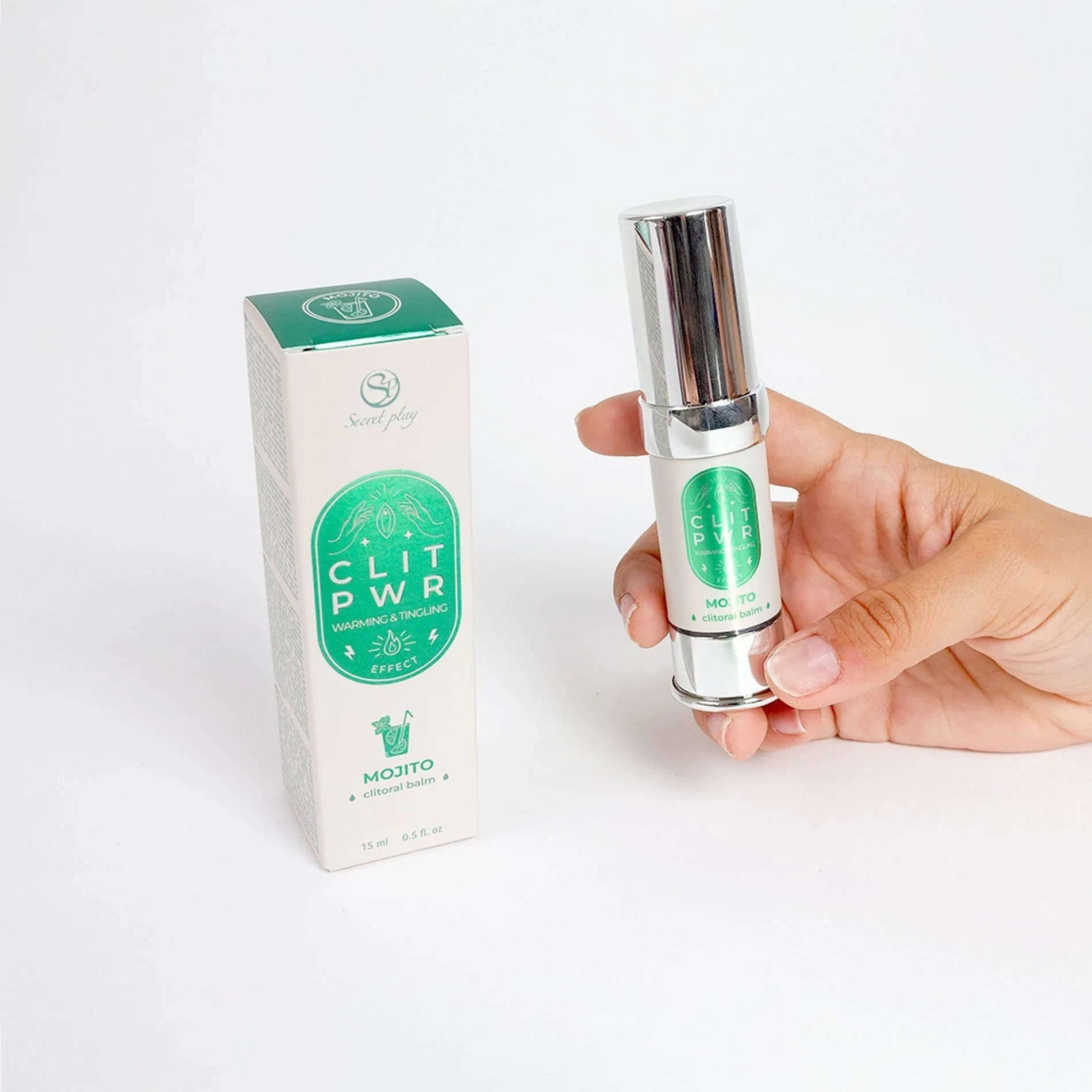 Secret Play Clit Pwr - Balsam do łechtaczki z wibracjami, Mojito, 15 ml