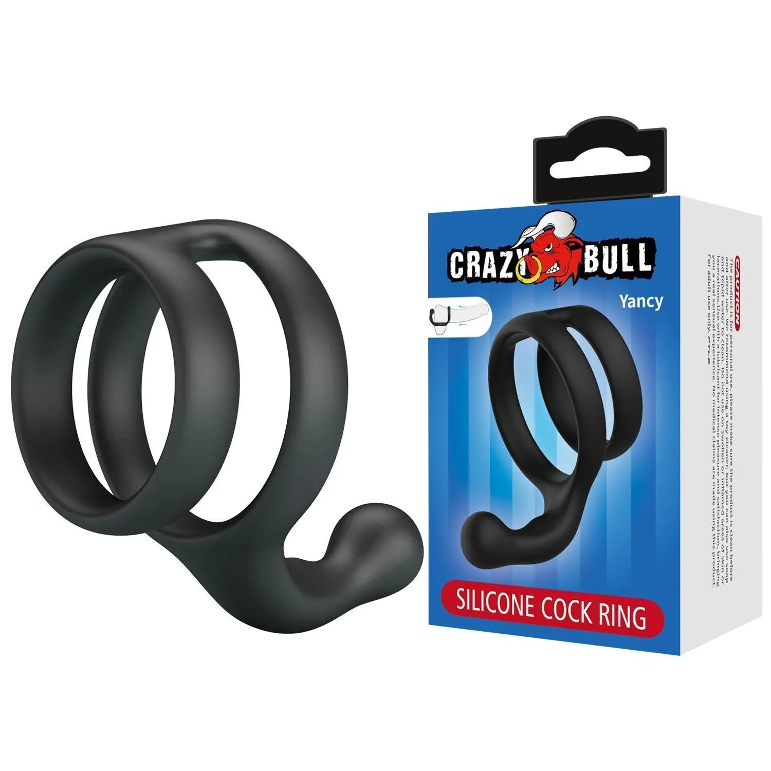 Эрекционное кольцо Crazy Bull Yancy, 8.5 см (черный)