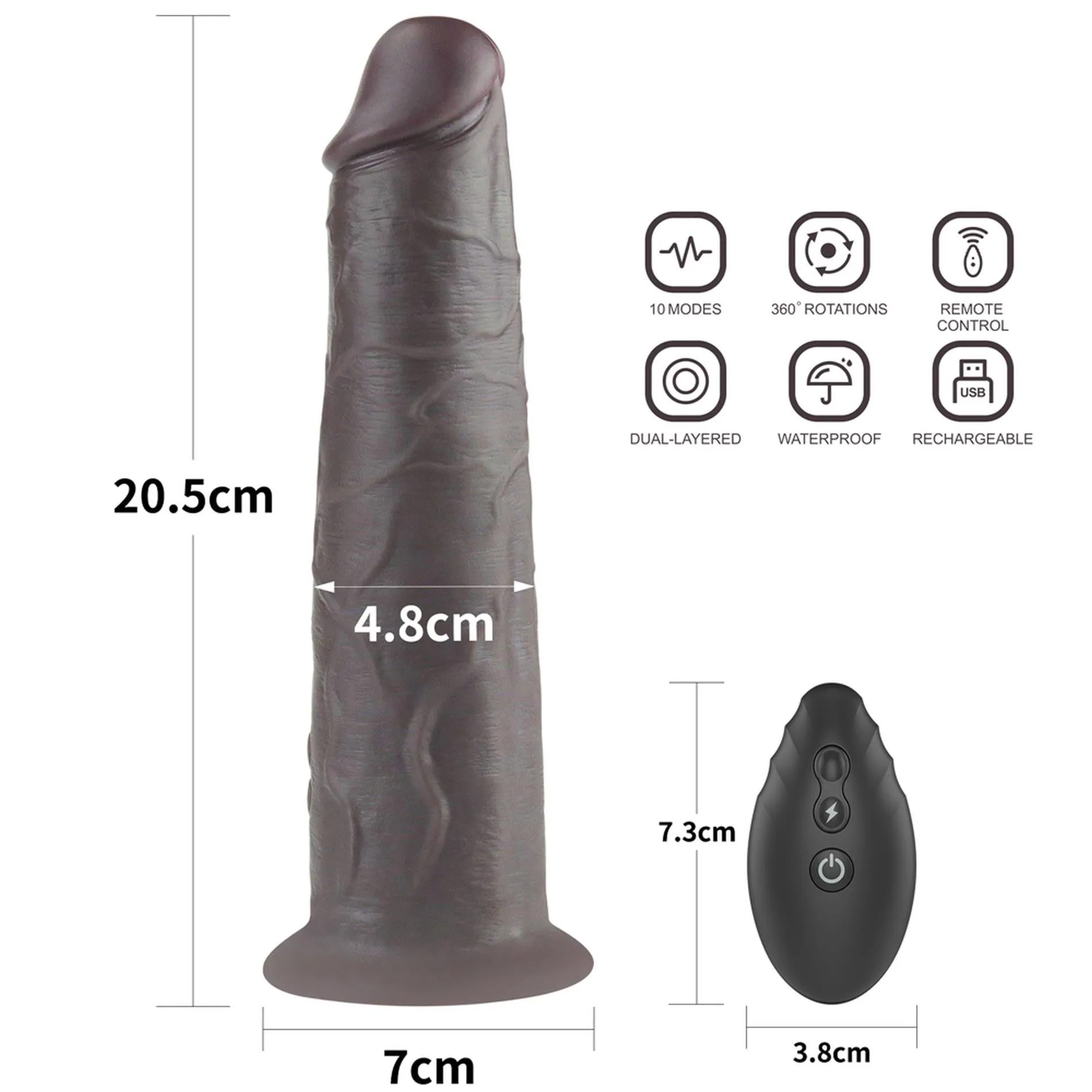 Вібратор Lovetoy Dual-Layered Silicone Nature Cock 8.0'', 20.5 см (чорний)