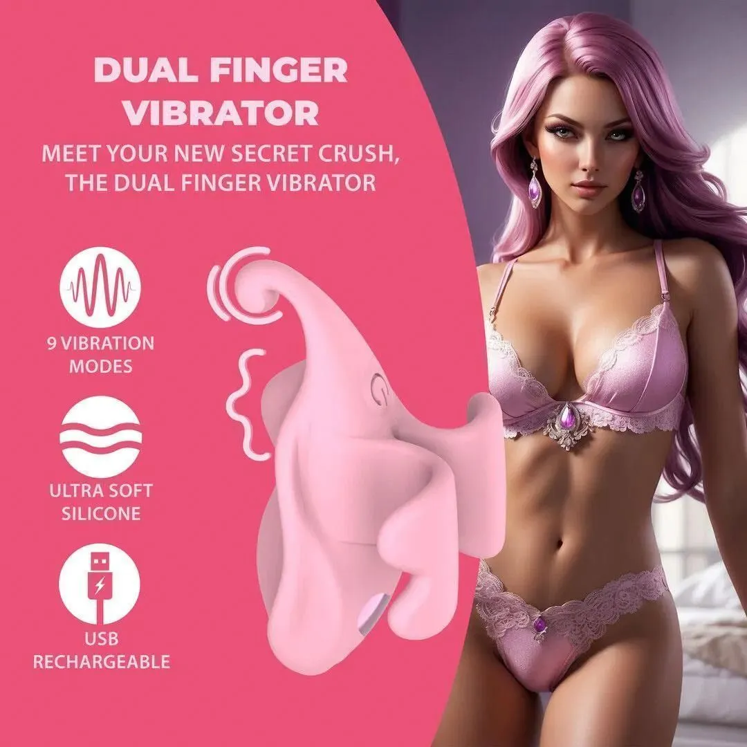 Вибратор на палец Loveline Finger Dual, 8.5 см (розовый)