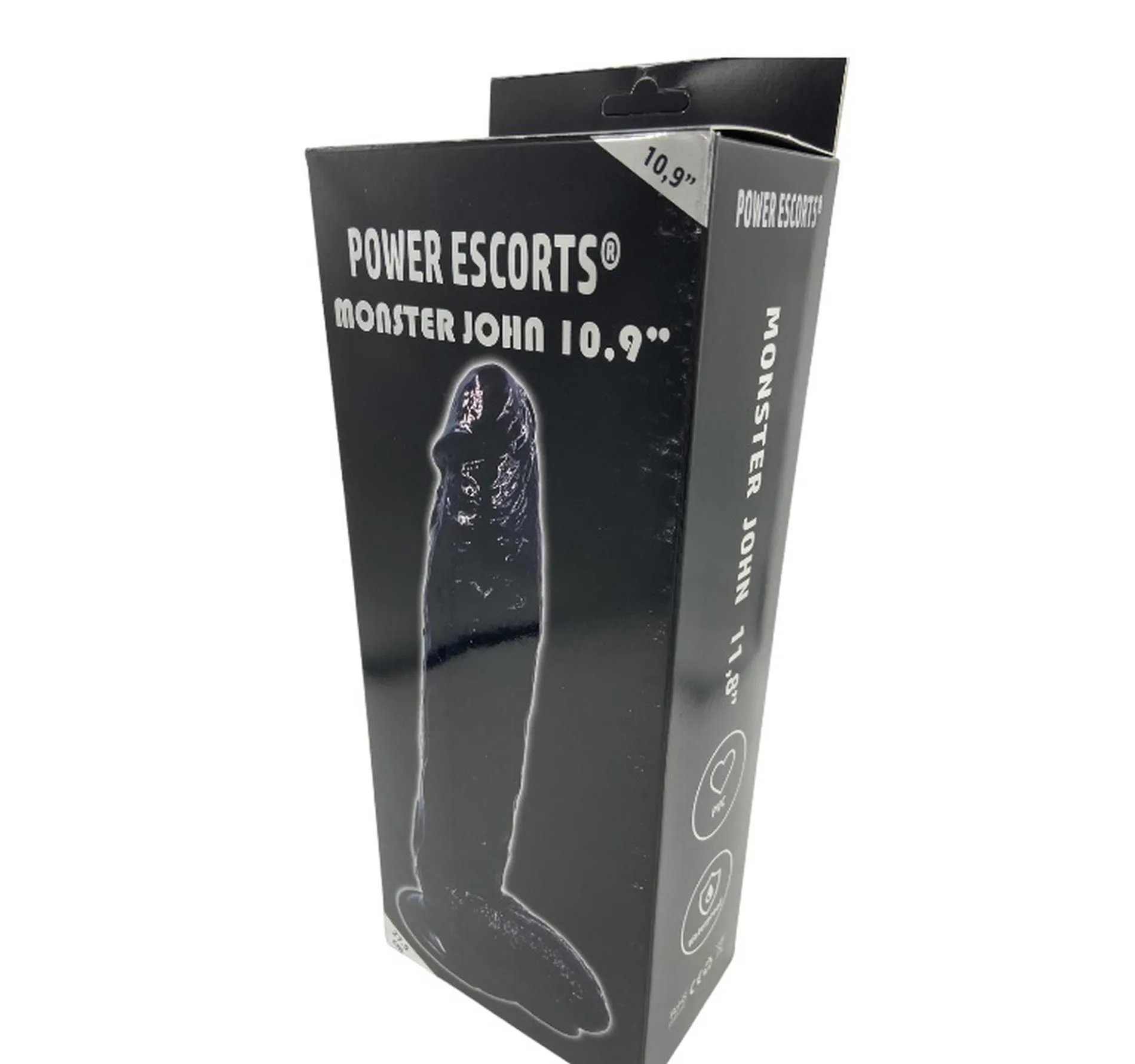 Power Escorts Monster John 11, 8" - Dildo, Czarny, 30 cm