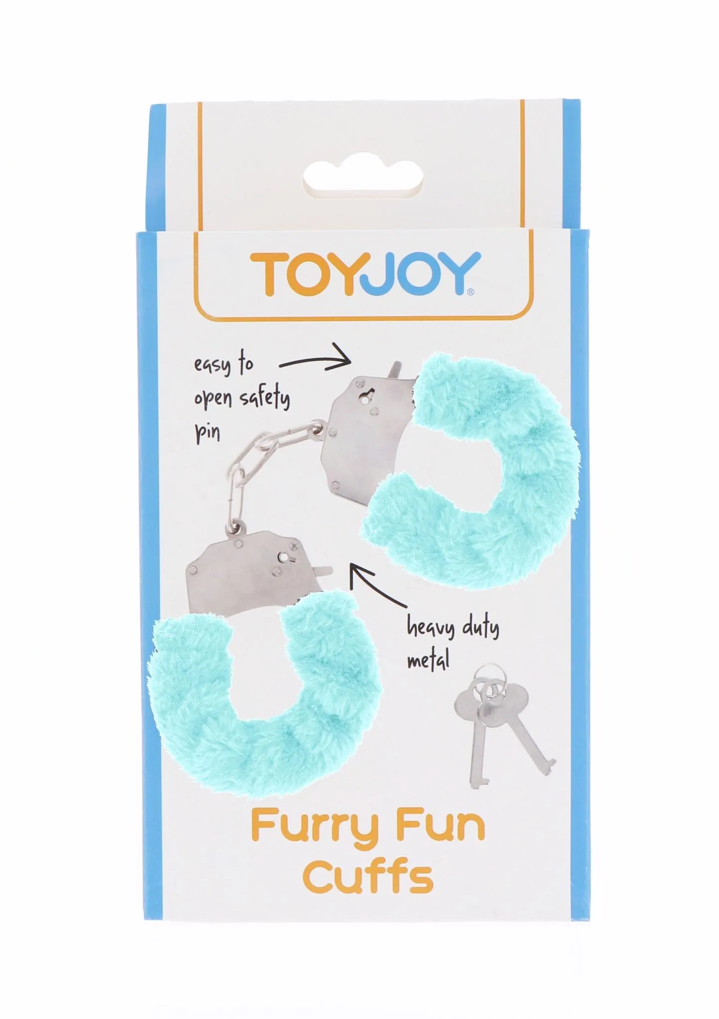TOYJOY Furry Fun Cuffs - Kajdanki, Niebieski, 28 cm