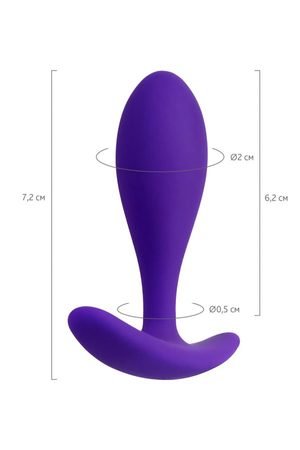 Анальная пробка ToDo Anal Plug Hub, 7.2 см (фиолетовый)