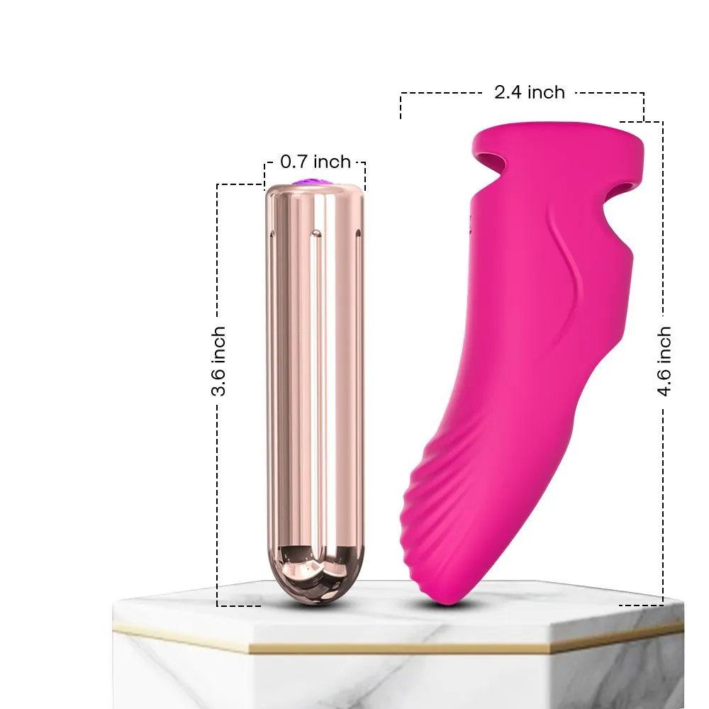B - Series Joy Aurora - Wibrator na palec, Różowy, 11.8 cm
