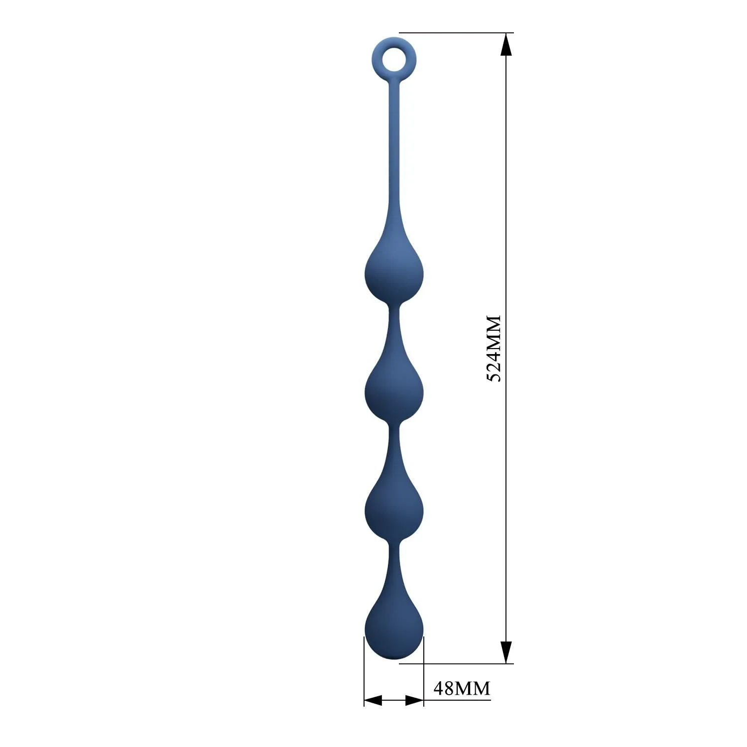 Анальная цепочка Mr. Play Waterdrop Anal Balls XL, 52.5 см (синий)