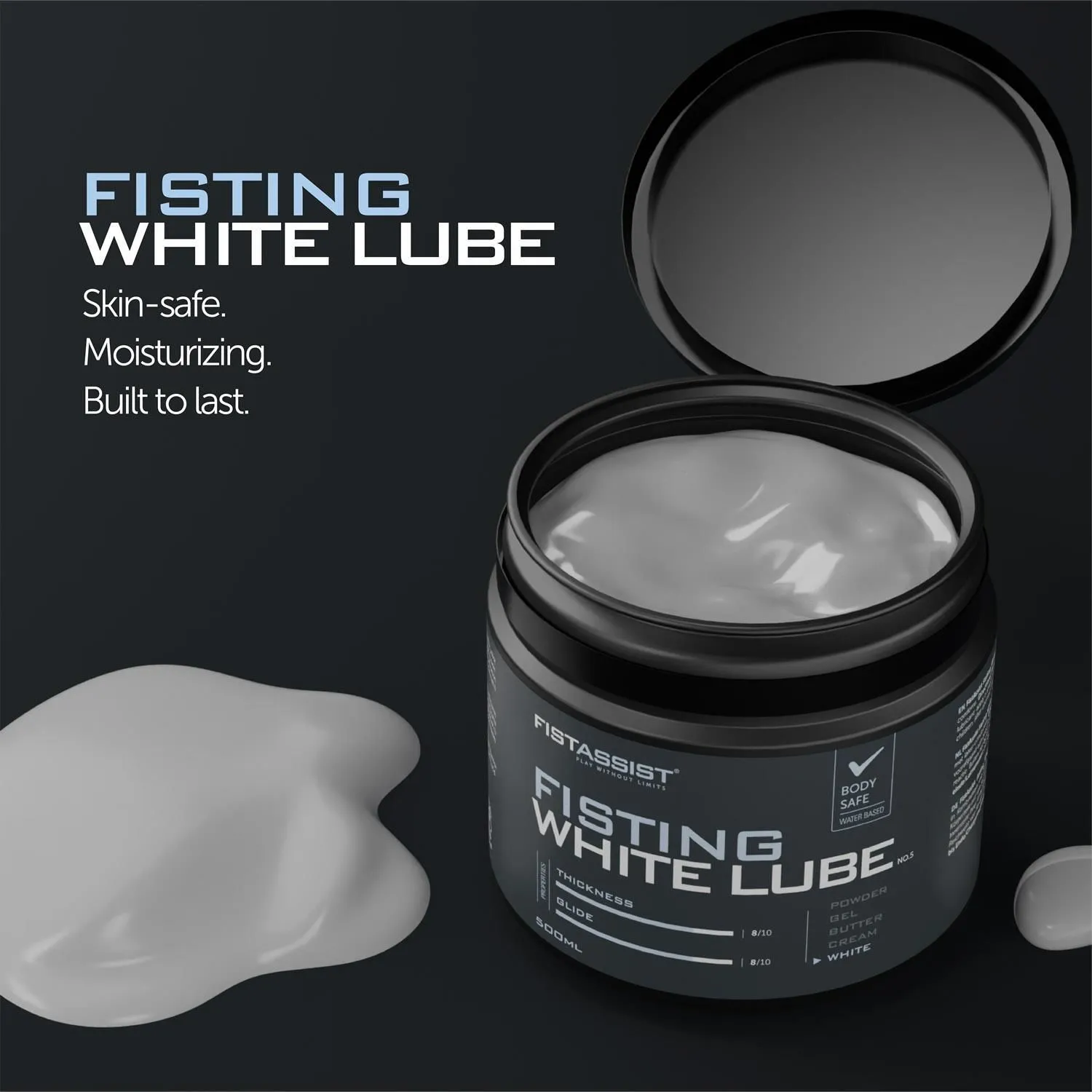 Cobeco Fist Assist Fisting White Lube - Lubrykant do fisting, Bezzapachowy, 500 ml
