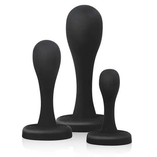 Easytoys Butt Plug Training - Zestaw korków analnych, Czarny, 14 cm