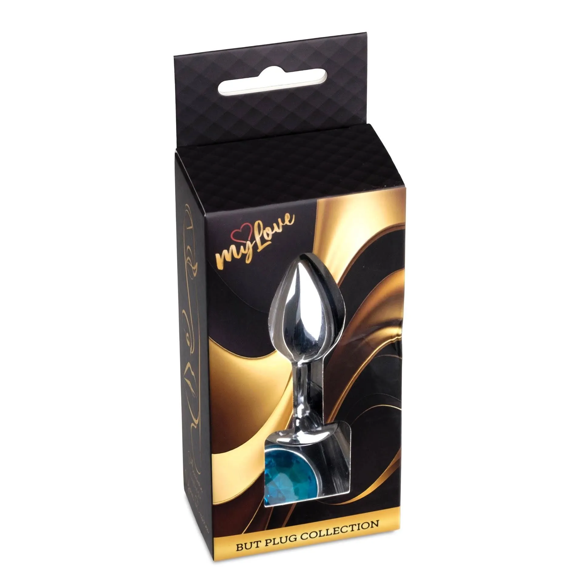 Анальная пробка MyLove Toys Jewellery Silver Plug, 7 см (голубой)