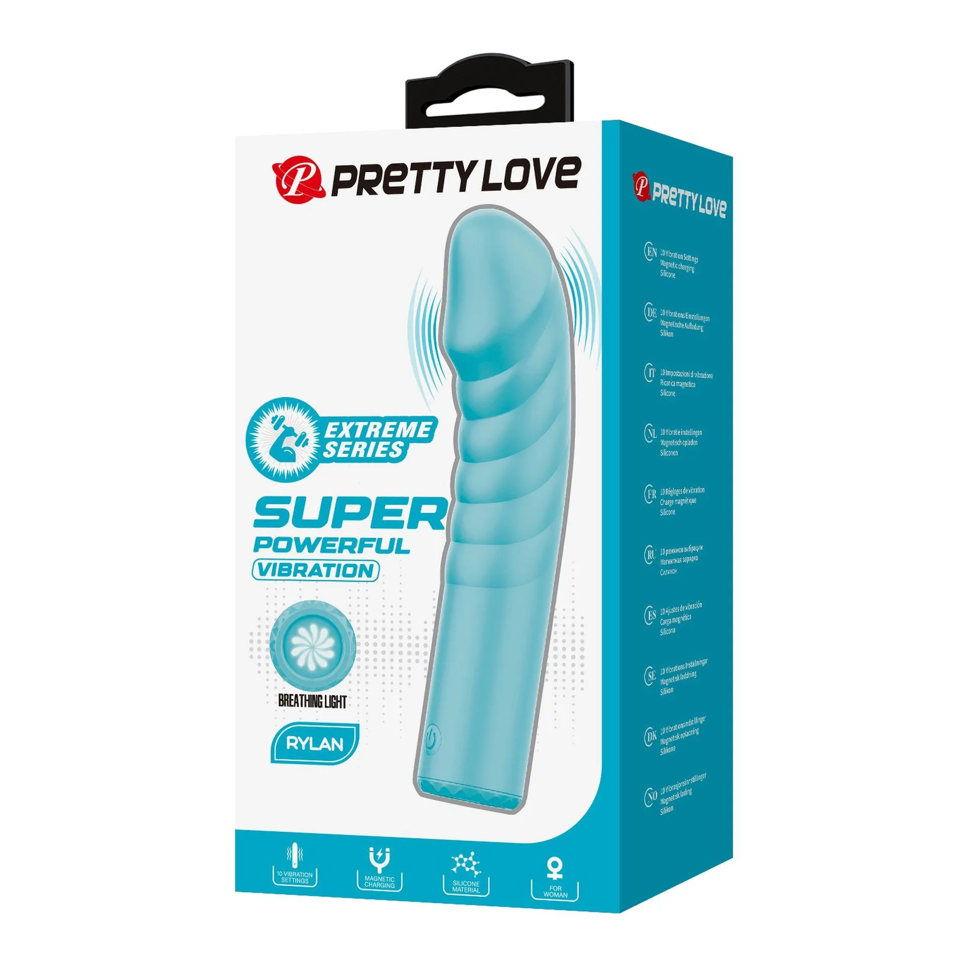 Pretty Love Rylan - Wibrator, Turkus, 16 cm