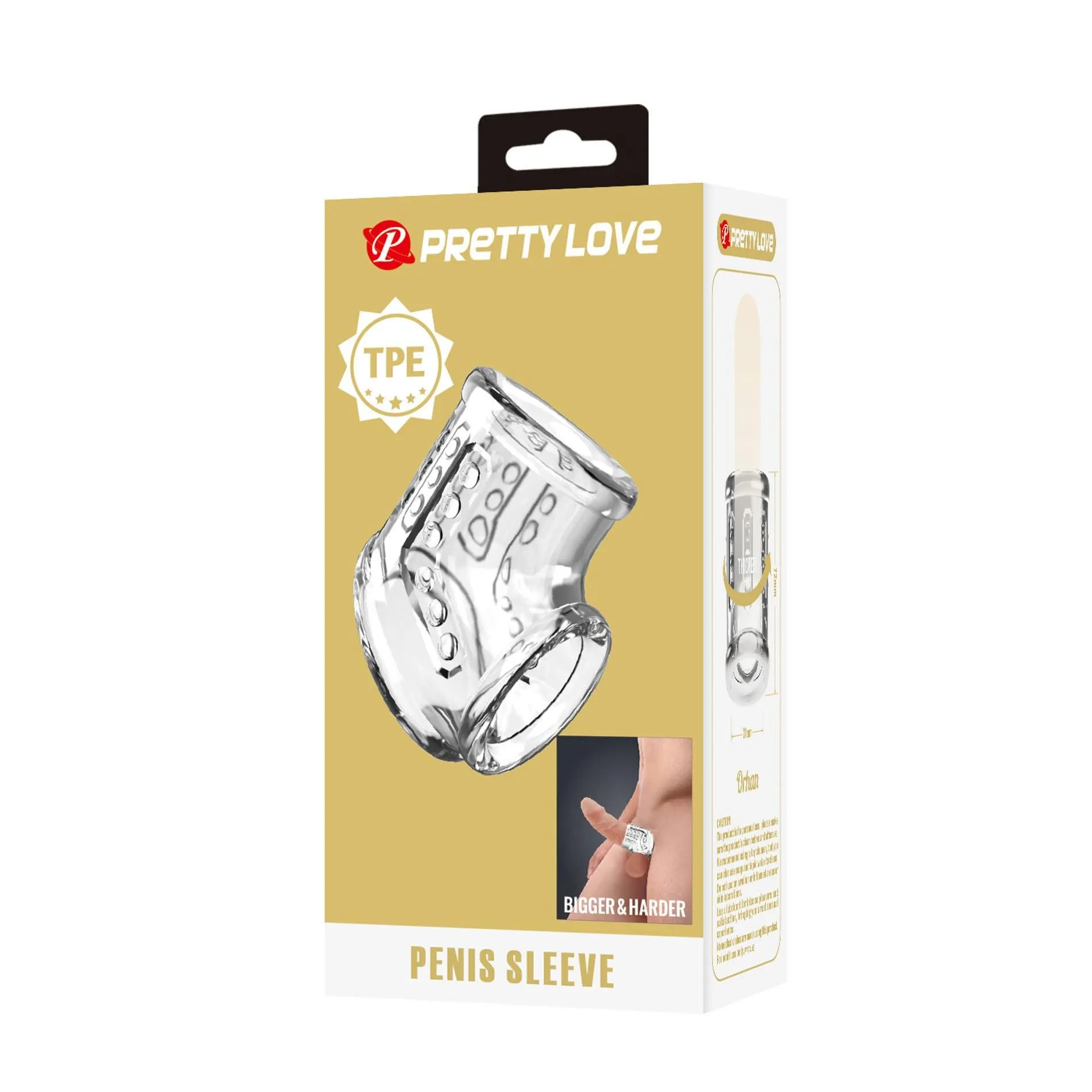 Pretty Love Penis Sleeve - Nakładka na penisa, Przezroczysty, 7.2 cm