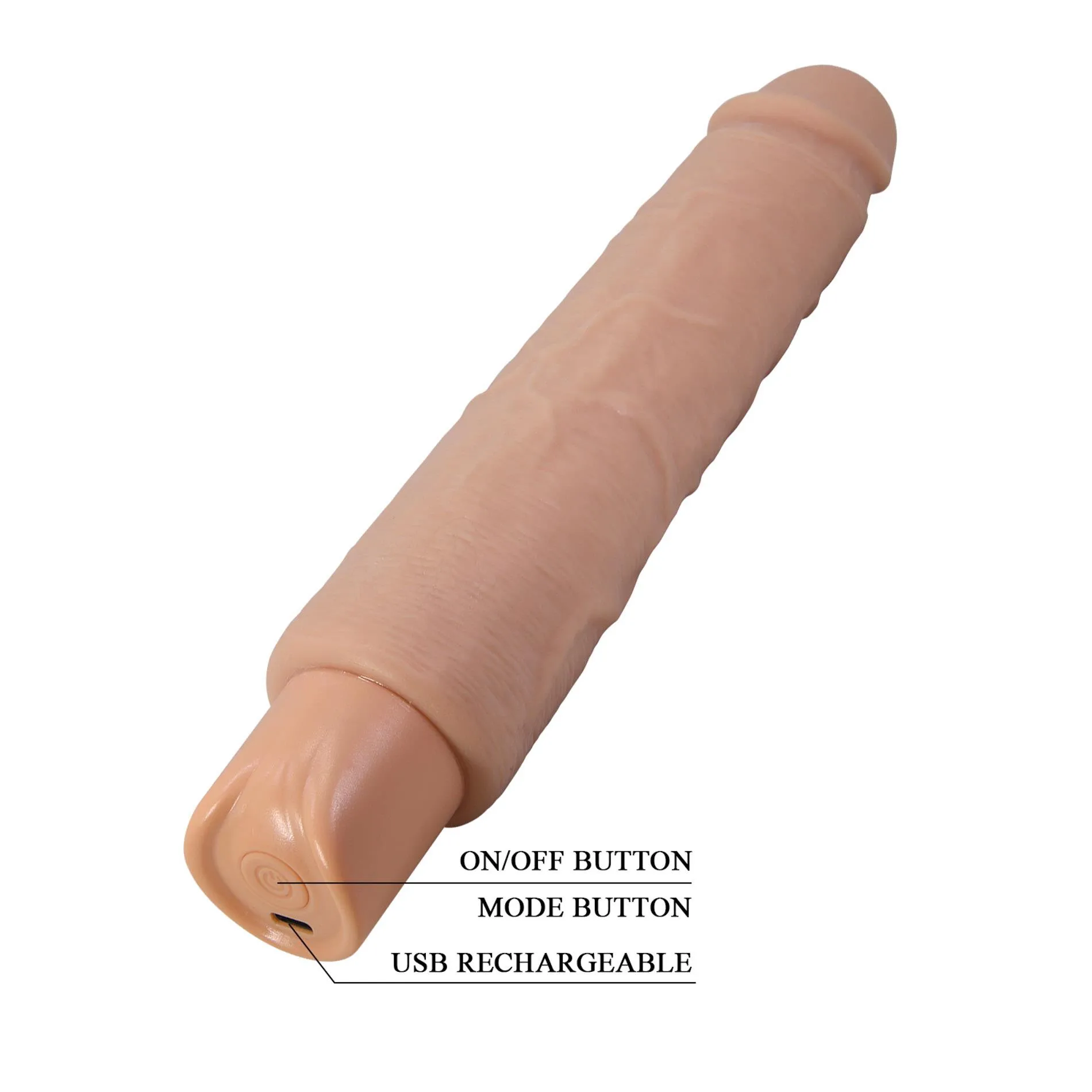 Pretty Love Soren Realistic - Wibrator, W kolorze cielistym, 25.2 cm