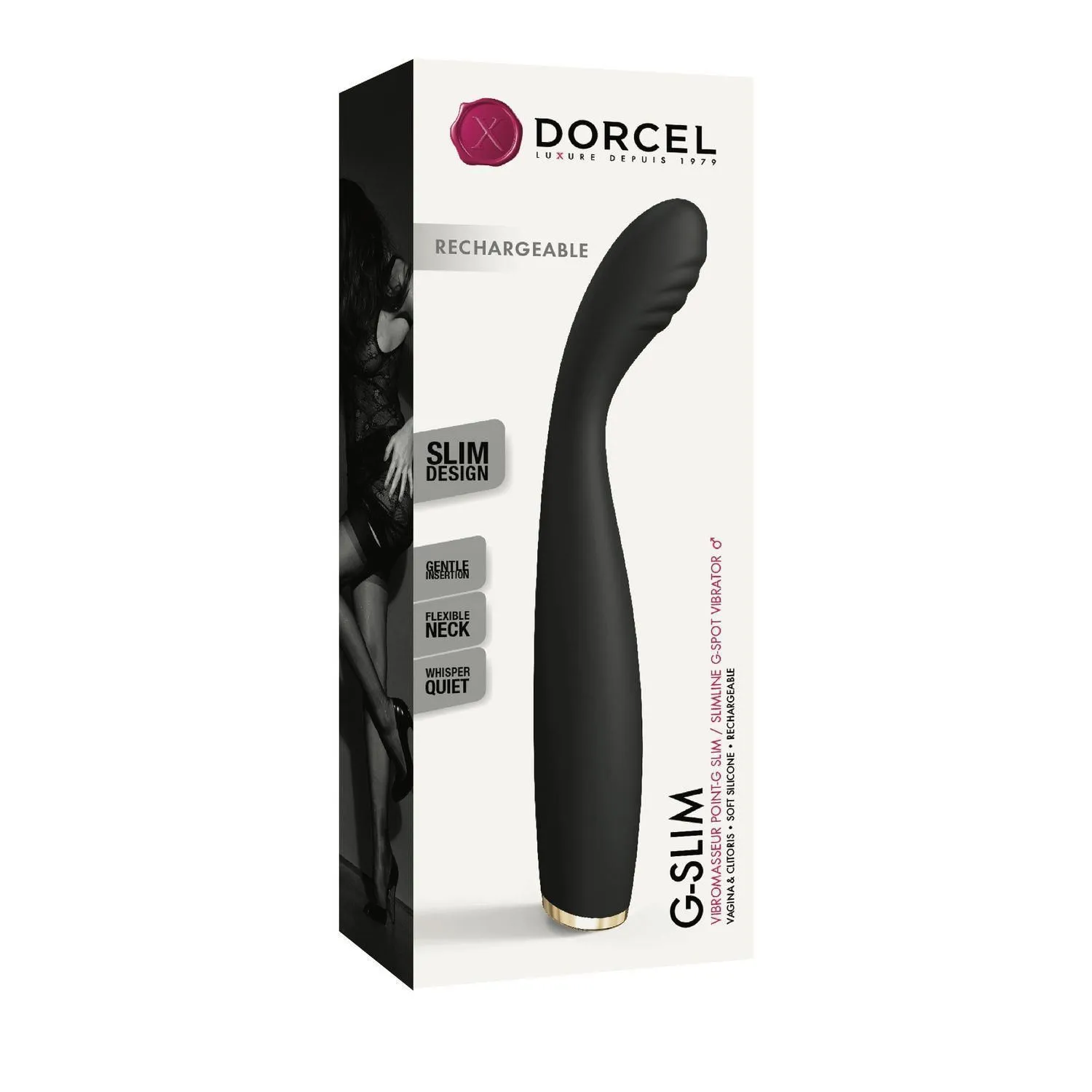 Вібратор для точки G Marc Dorcel G-SLIM, 19,1 см (чорний)