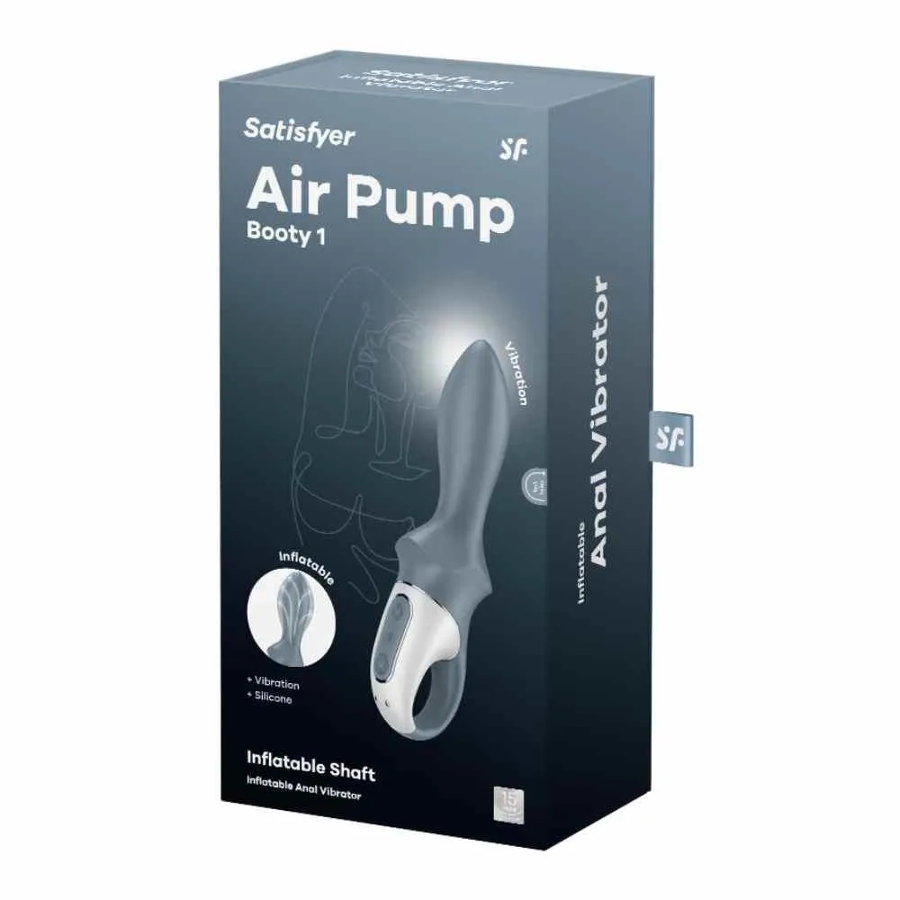 Satisfyer Air Pump Booty 1 - Wibrator, Szary, 17.5 cm