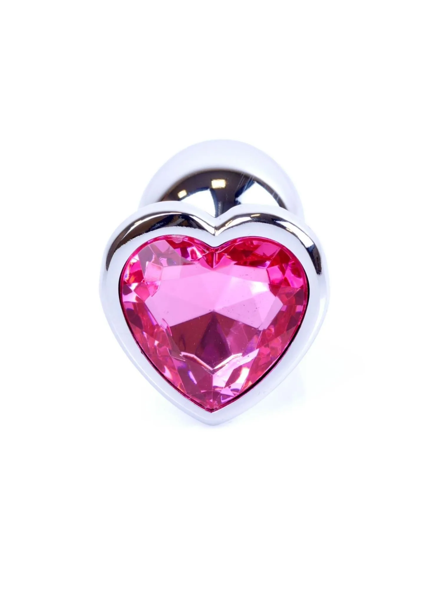 Анальная пробка MyLove Toys Jewellery Silver Heart Plug, 7 см (розовый)