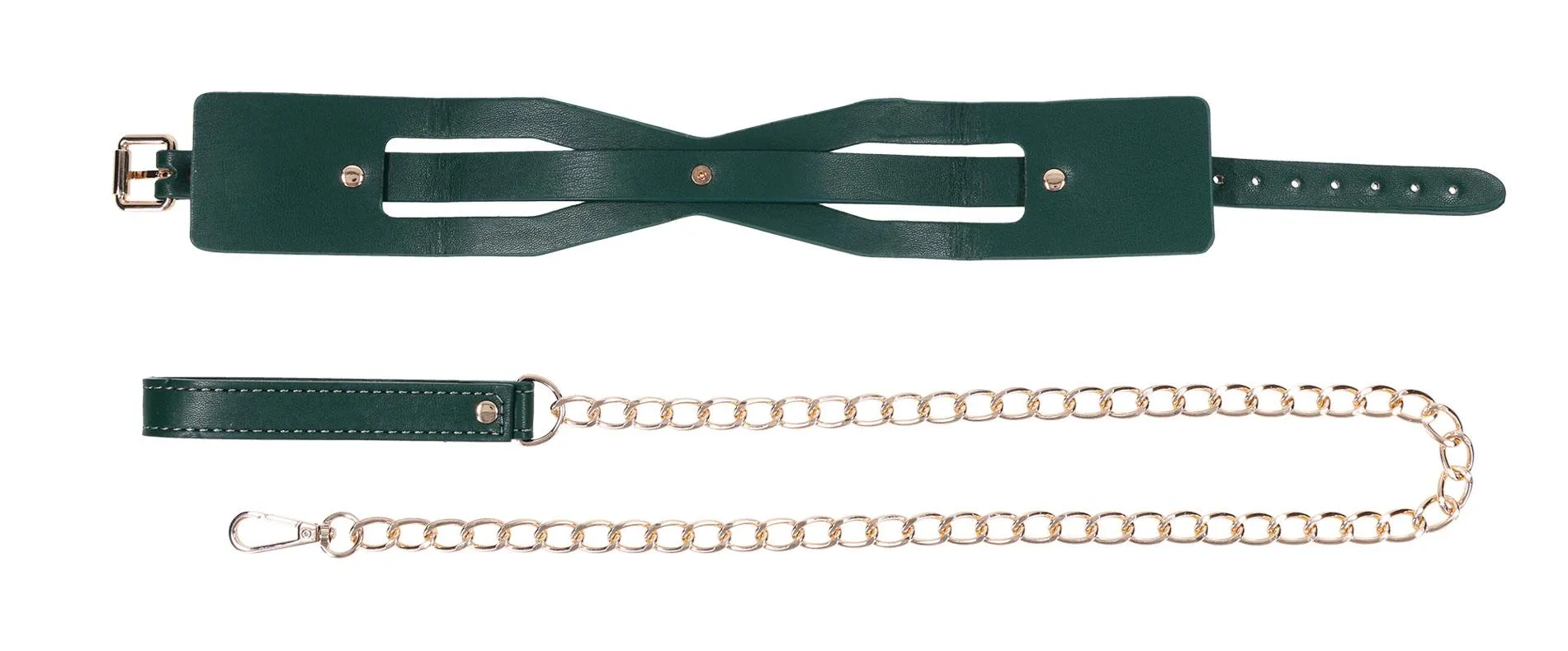 Ошейник с поводком Sportsheets Indica Cutout Collar And Leash (изумрудный)