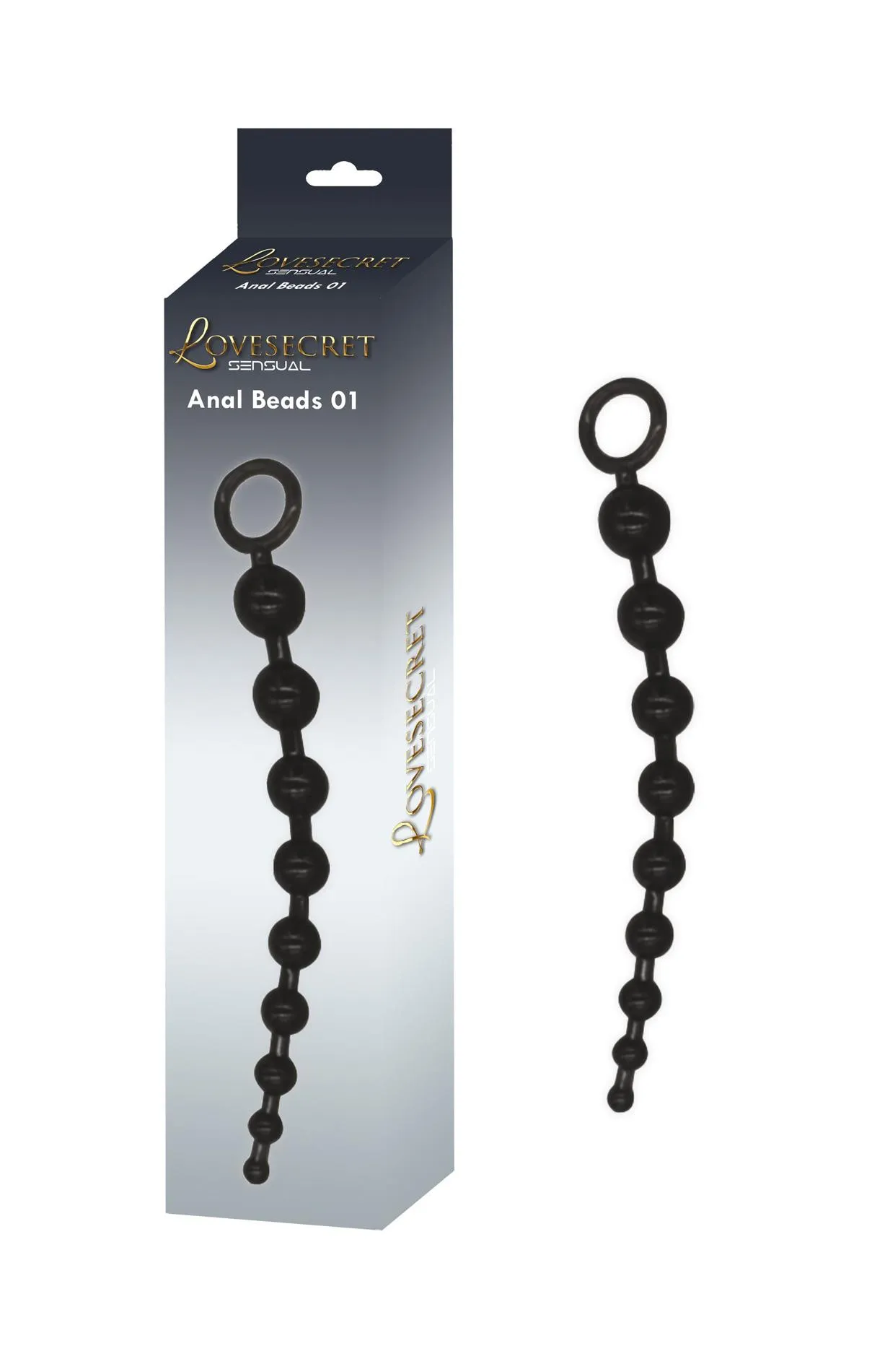Power Escorts Anal Beads 01 - Kulki analne, Czarny, 30 cm