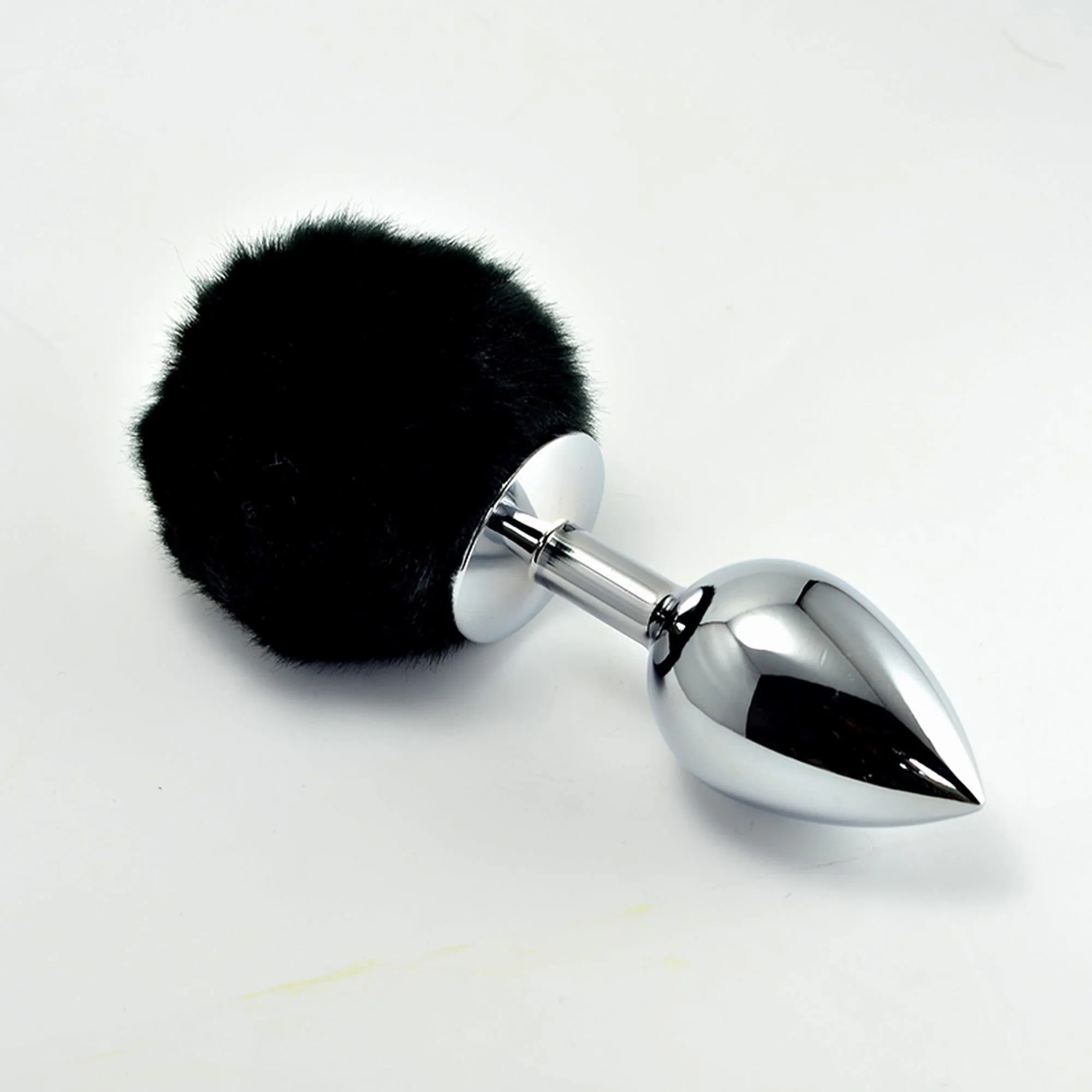 Анальная пробка Pompon Metal Plug Large, 14 см (черный)