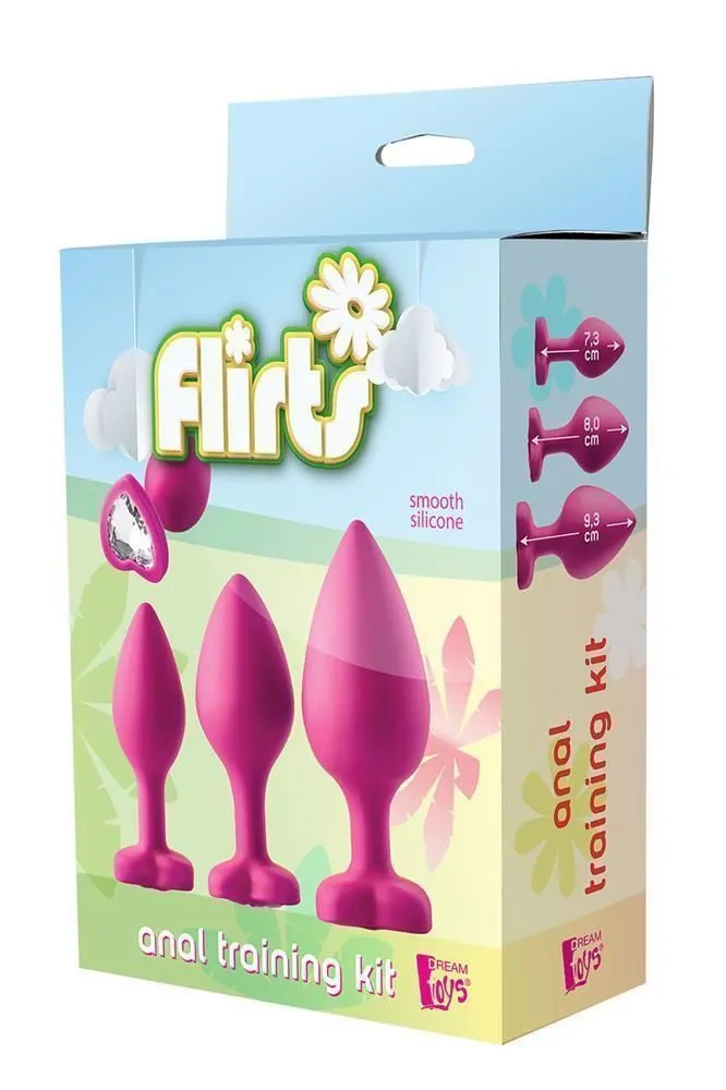 Набор анальных пробок Dream Toys Flirts, 3 шт (розовый)