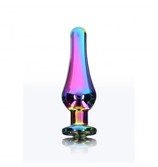 TOYJOY Twilight Bum Bijou Medium - Korek analny z kryształkiem, Tęcza, 11 cm, M