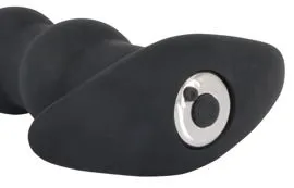 Анальний ланцюжок з вібрацією Black Velvets Rechargeable Beads, 21 см (чорний)