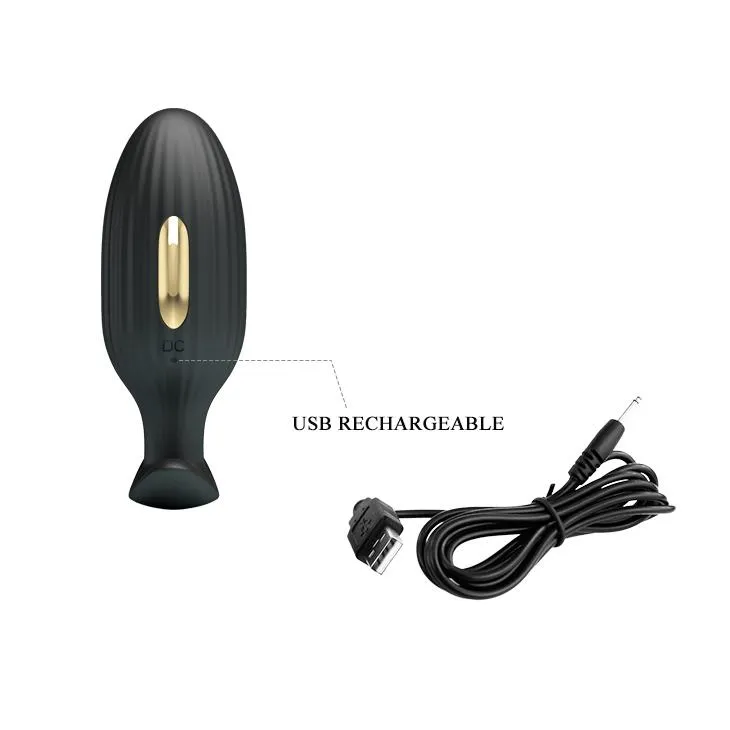 Анальная пробка Pretty Love Jefferson Electric Shock Stimulator, 9.2 см (черный)