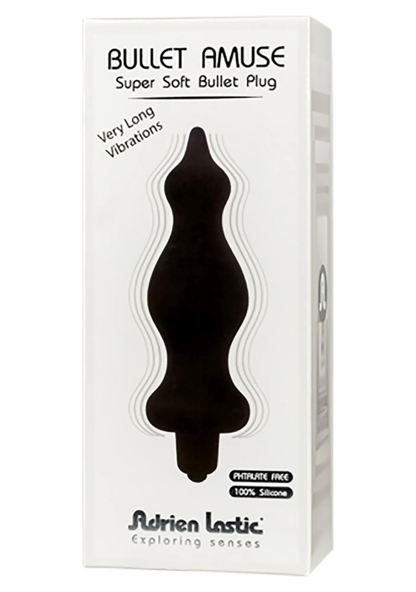 Adrien Lastic Bullet Amuse - Korek analny, Czarny, 12 cm