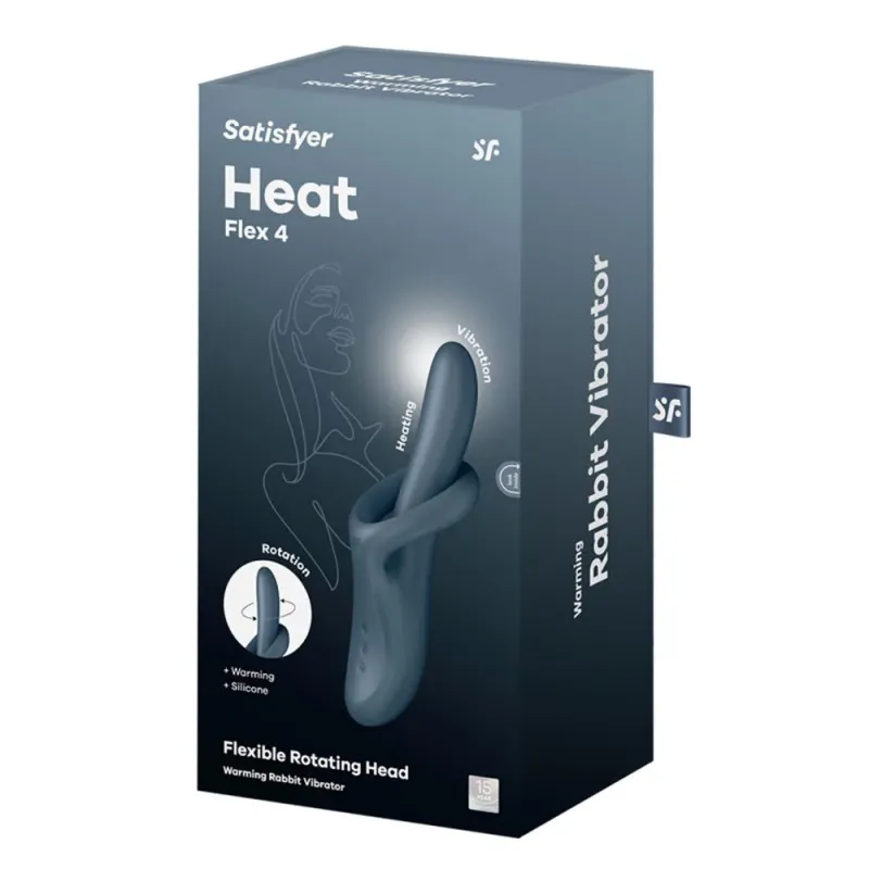 Вібратор Satisfyer Heat Flex 4, 23 см (сірий)