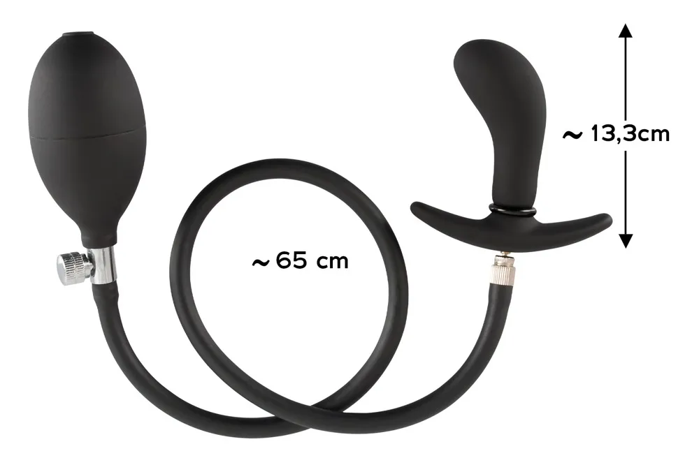 Анальная пробка Inflatable Plug, 8 см (черный)